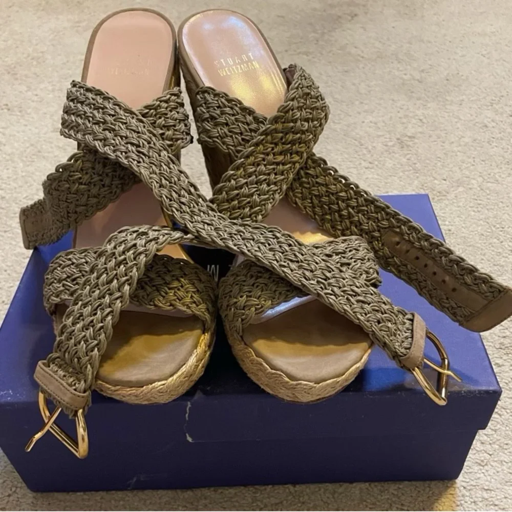 NWT Stuart Weitzman Alex Crochet Wedge - Picture 5 of 6